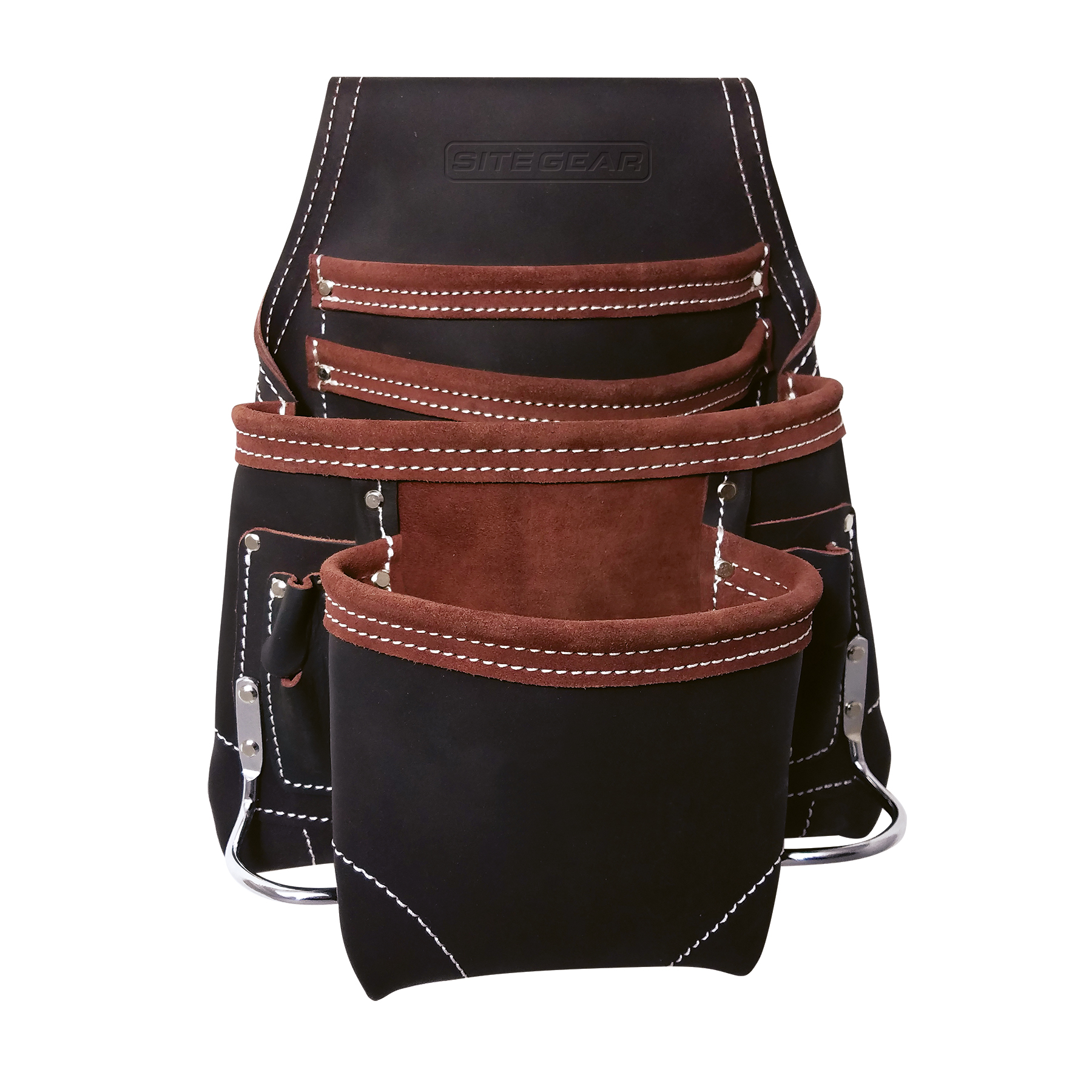 SITEGEAR 10-Pocket Top Grain Oily-Tanned Leather Tool and Nail Pouch